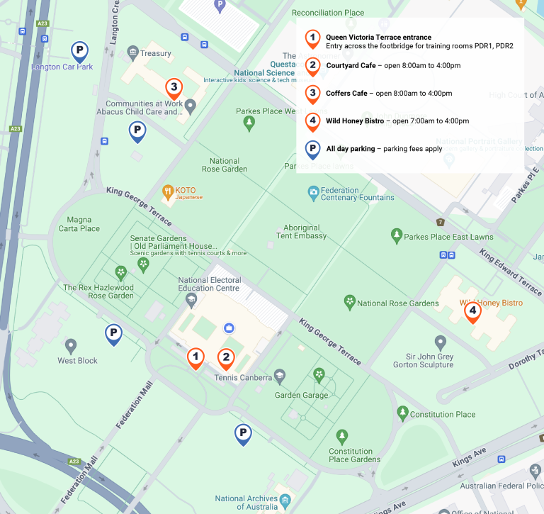 Google location map of Moad training venue