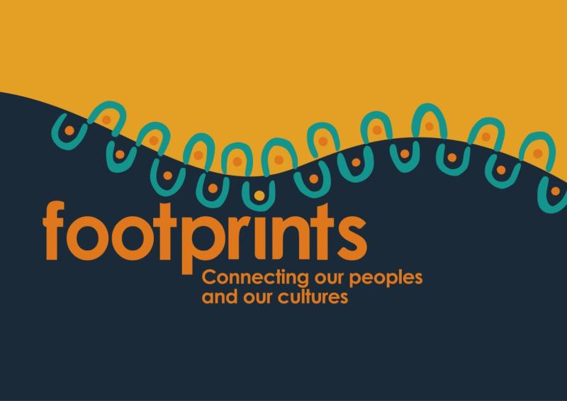 Footprints branded box with wording, “Footprints connecting our peoples and our culture”