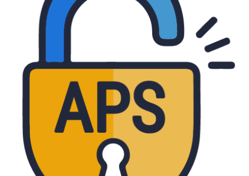 Unlocked padlock with APS written on it