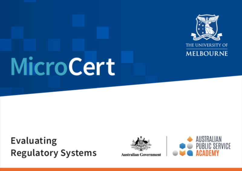 Microcredential promotional image featuring the University of Melbourne logo, APS Academy logo and the Australian Government logo