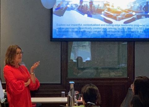 Photo of ALCC event at Museum of Australian Democracy meeting room with Kate Boxsall commenting at the workshop.