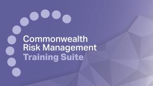 Dark purple background with text, Commonwealth Risk Management Training Suite